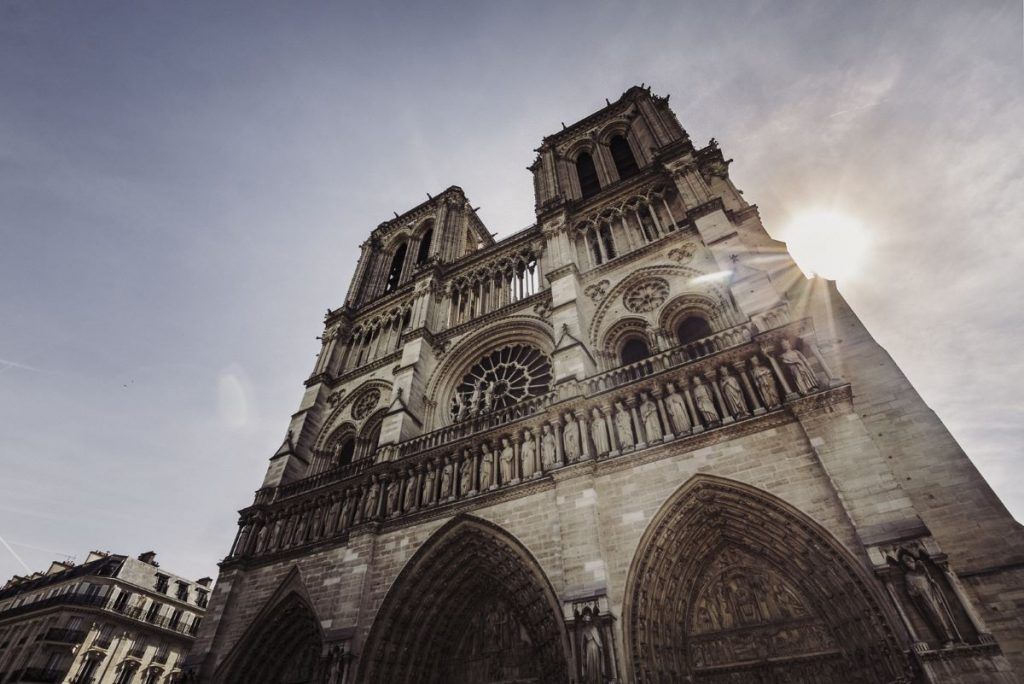 A front view of Paris's Notre Dame