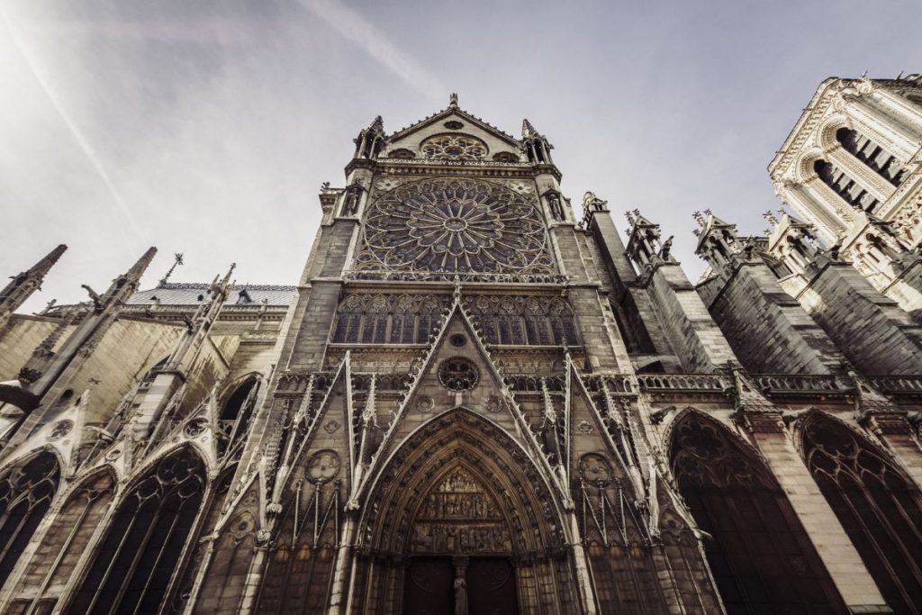 A side view of Paris's Notre Dame