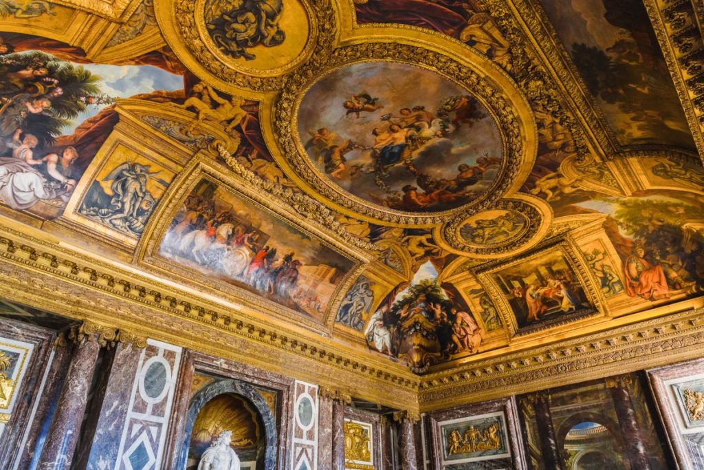 Beautiful painted ceilings with gold details and art