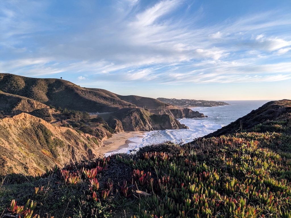 Bunker Point on Half Moon Bay with seaside views and California Coastline near San Francisco, CA