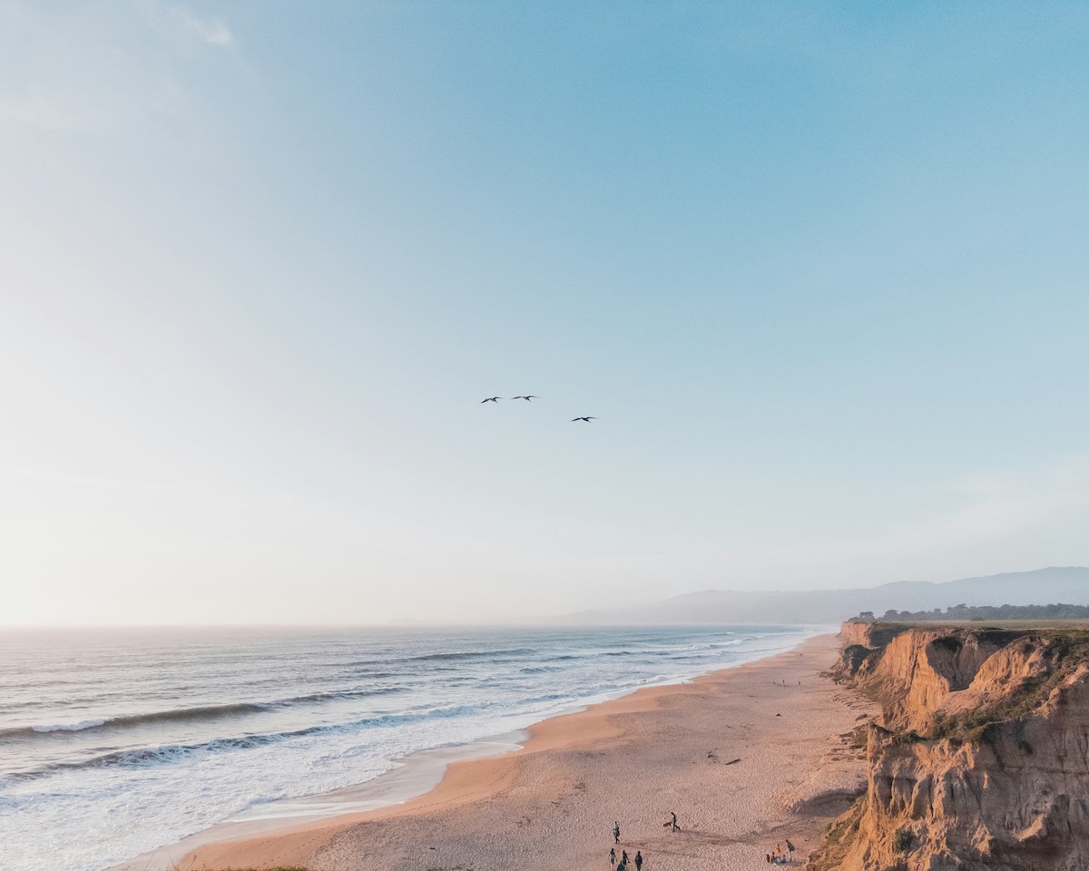 Sunset at a beach town near San Francisco