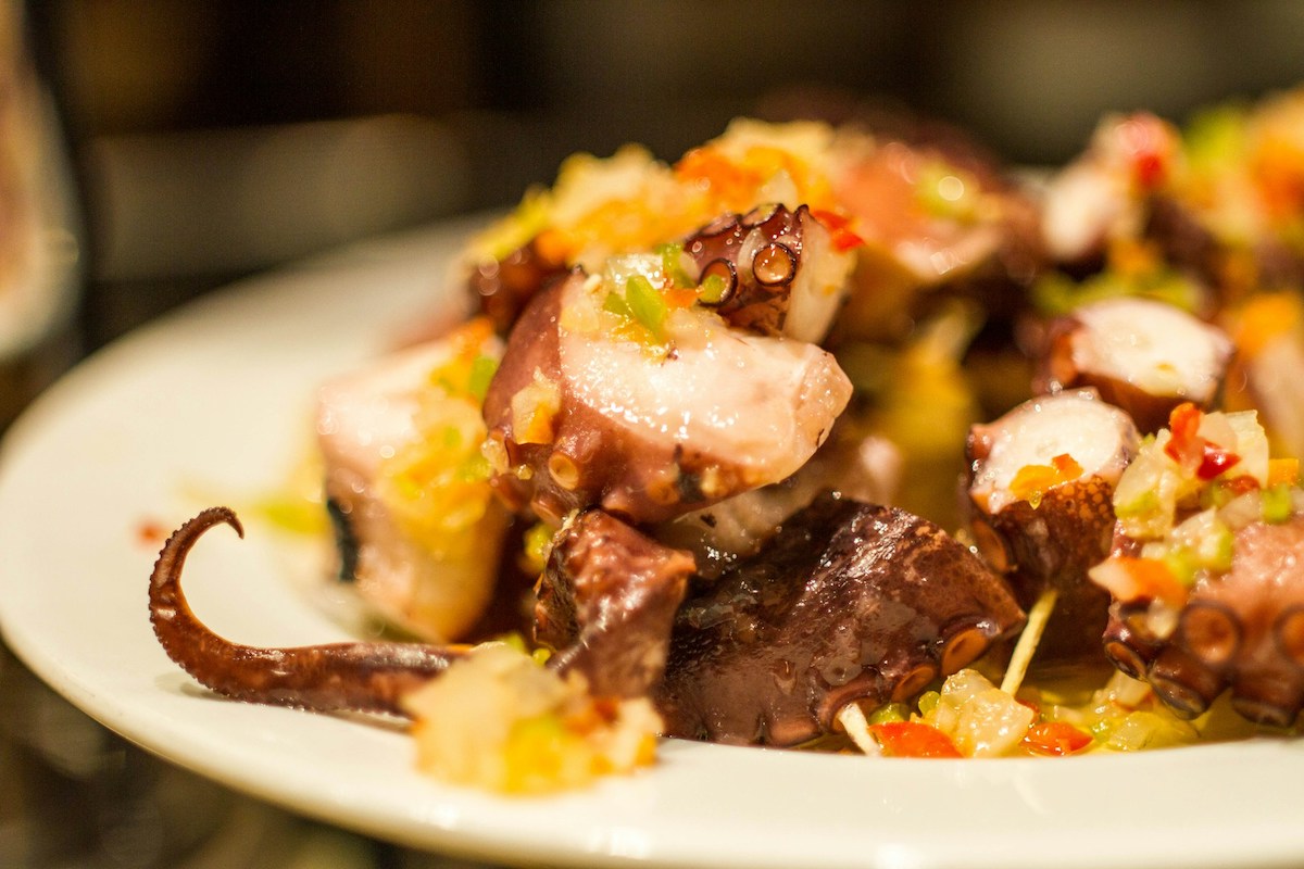 Grilled octopus in San Sebastián