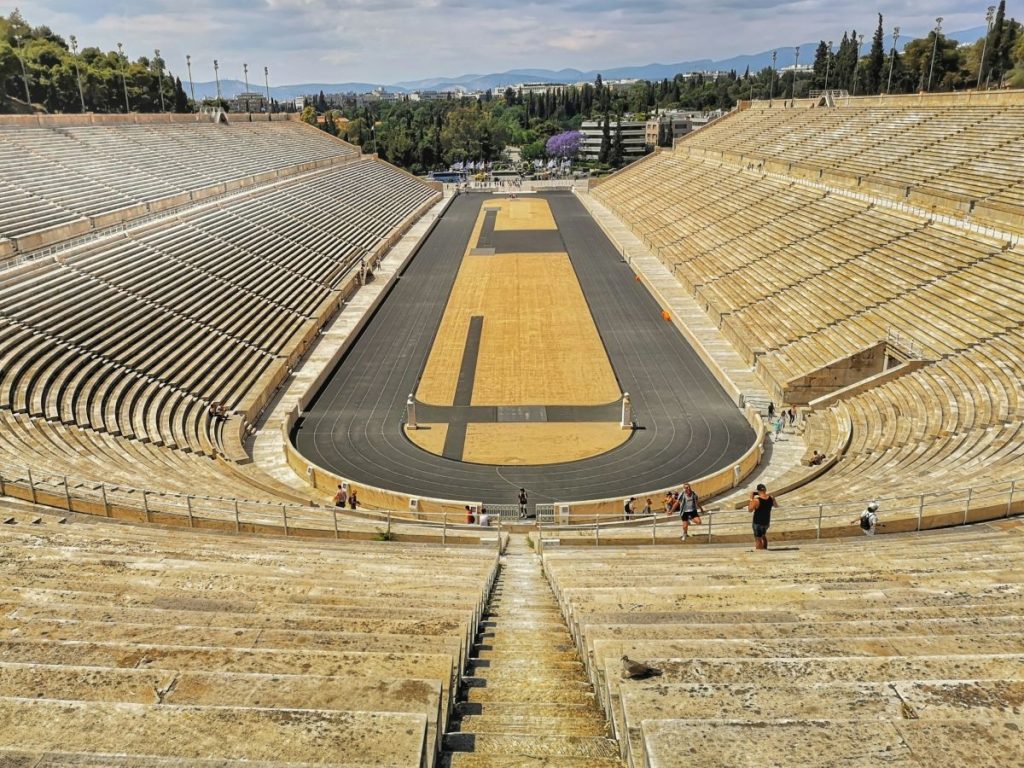 Kalimarmaro, where the first Olympic Games were held in Athens is one of the Greek ruins in Athens sites. 
