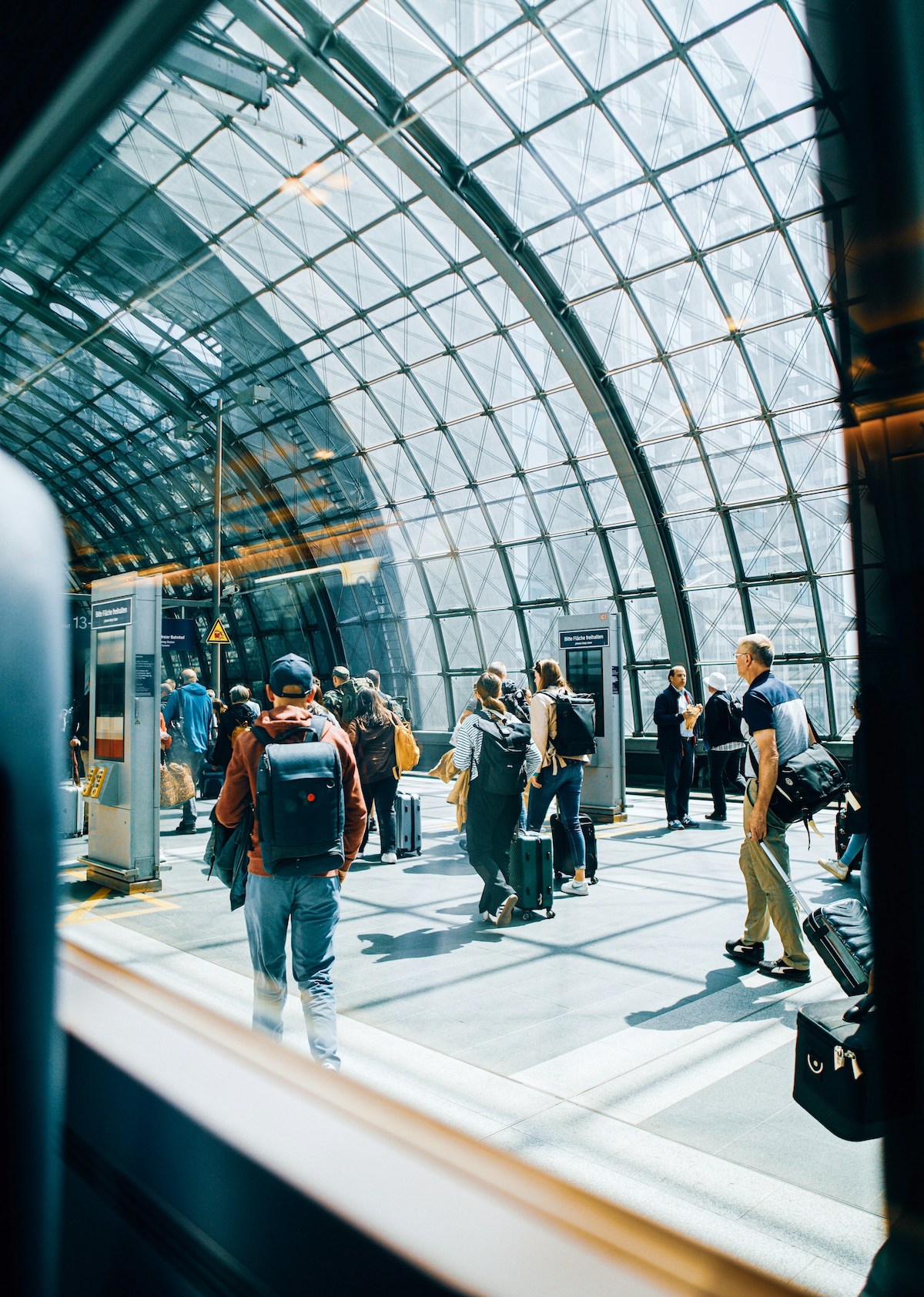 Backpacker in Berlin Central Station