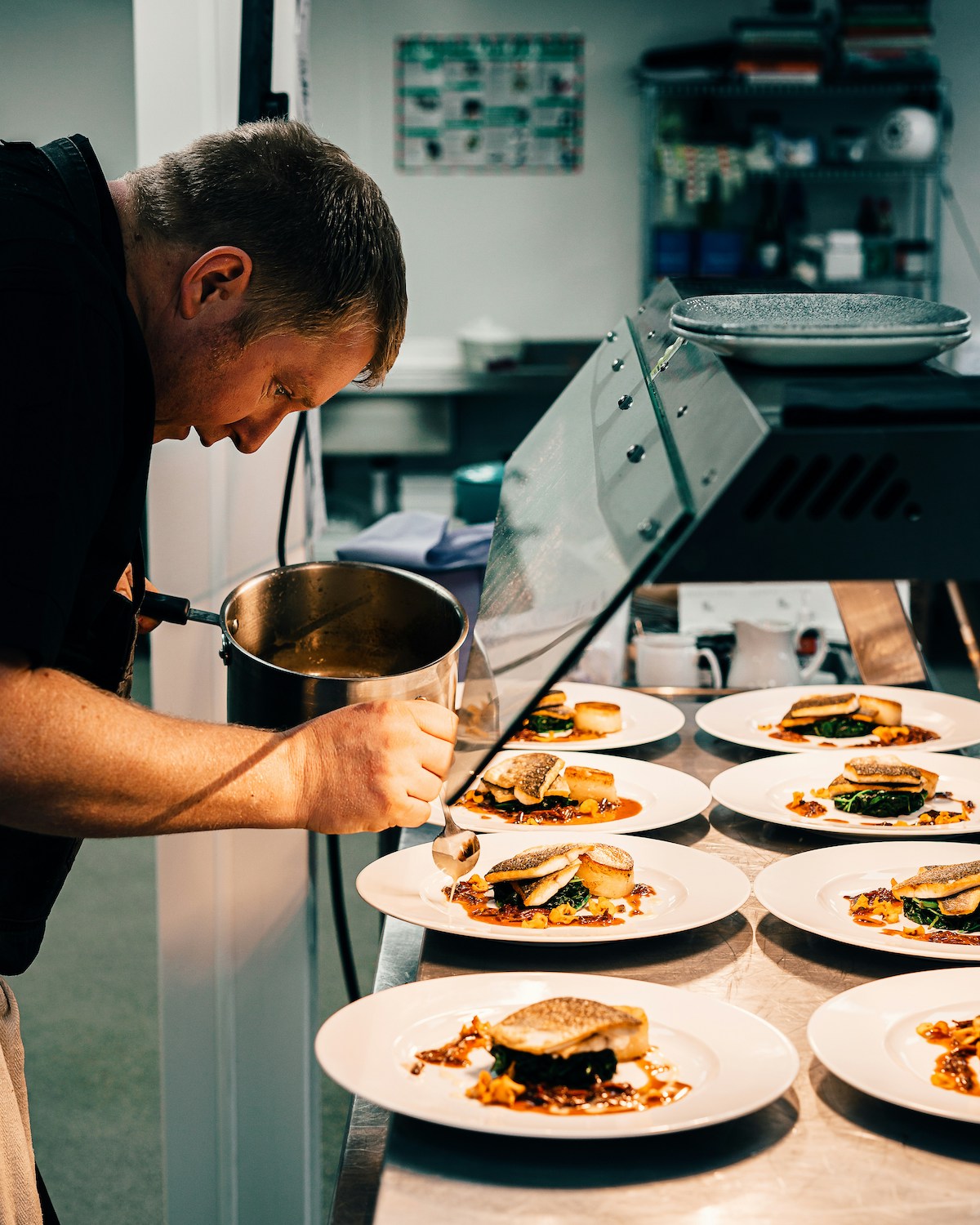 Chef preparing Tasting Menu London