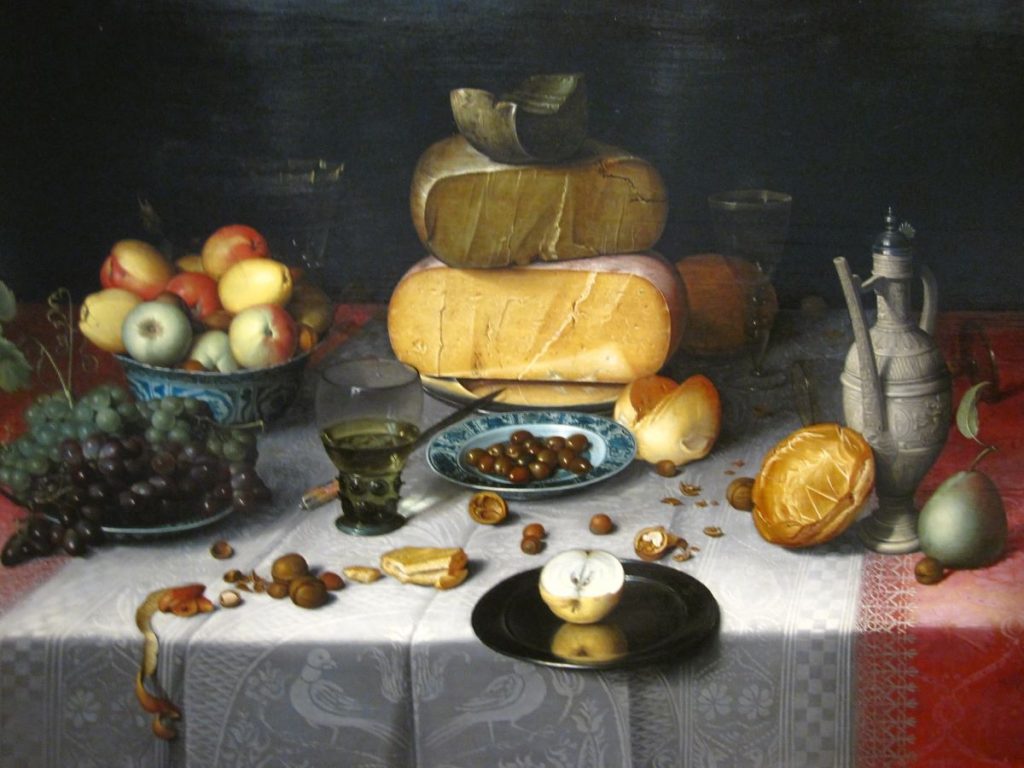 One of the Rijksmuseum famous paintings, Still life with Cheeses. 