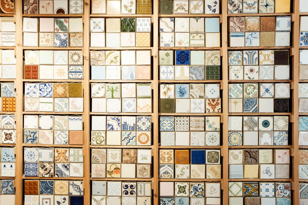 assorted industrial tiles on display