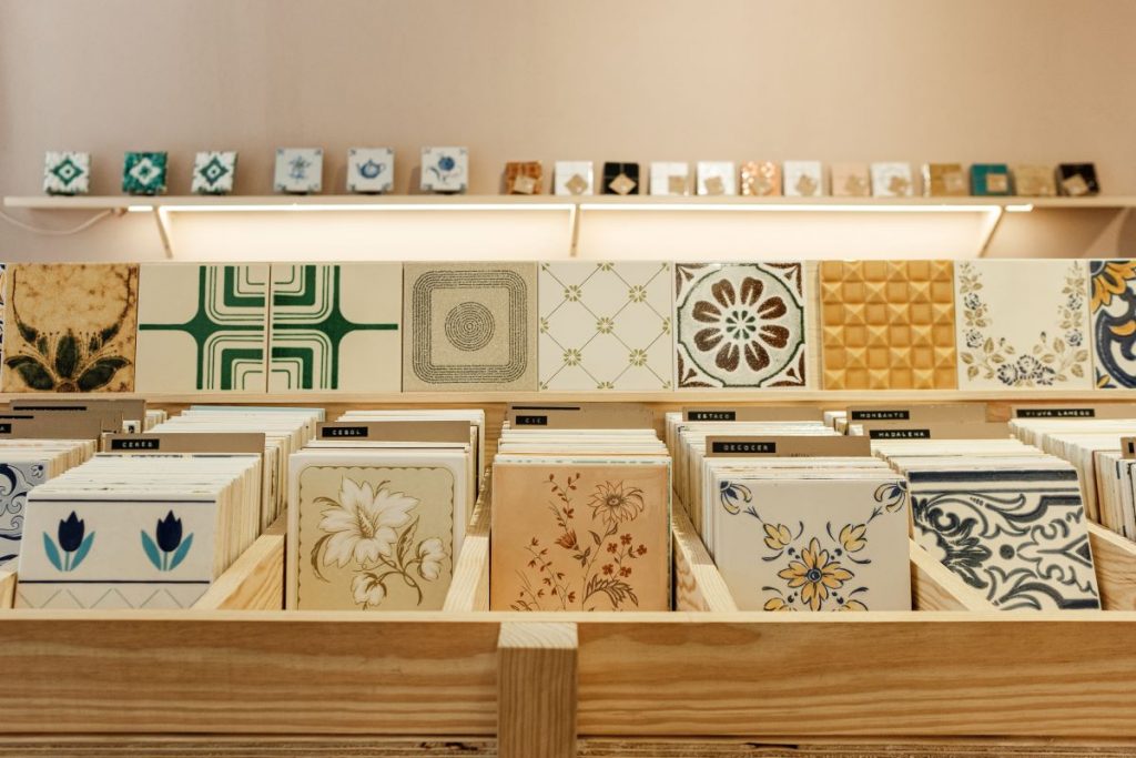 assorted industrial tiles on display