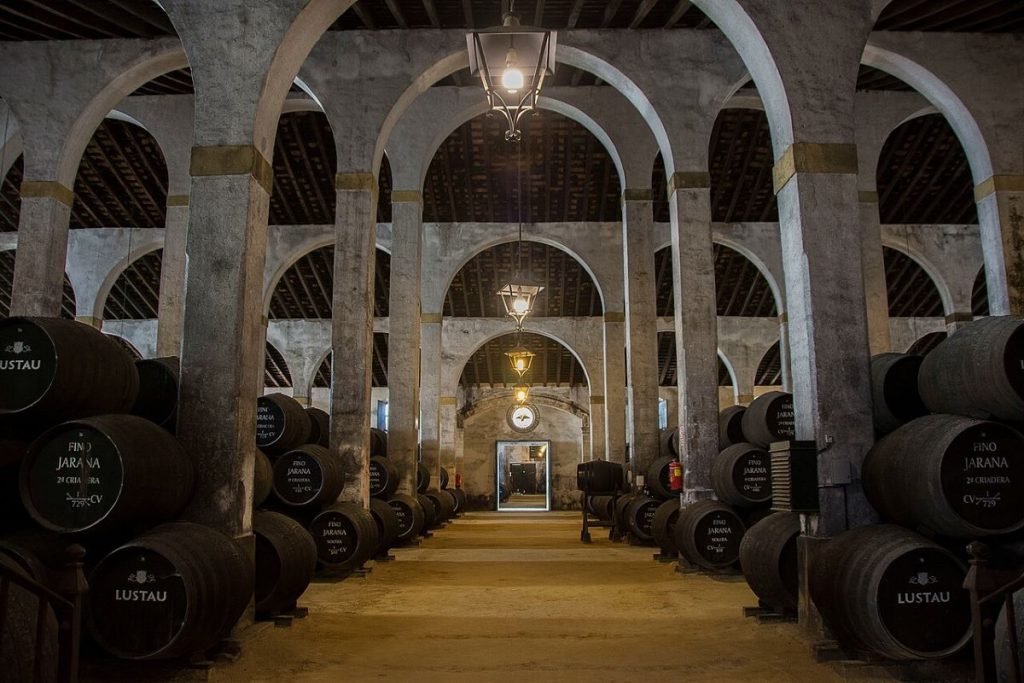 The interior at Lustau in Jerez, Spain. 