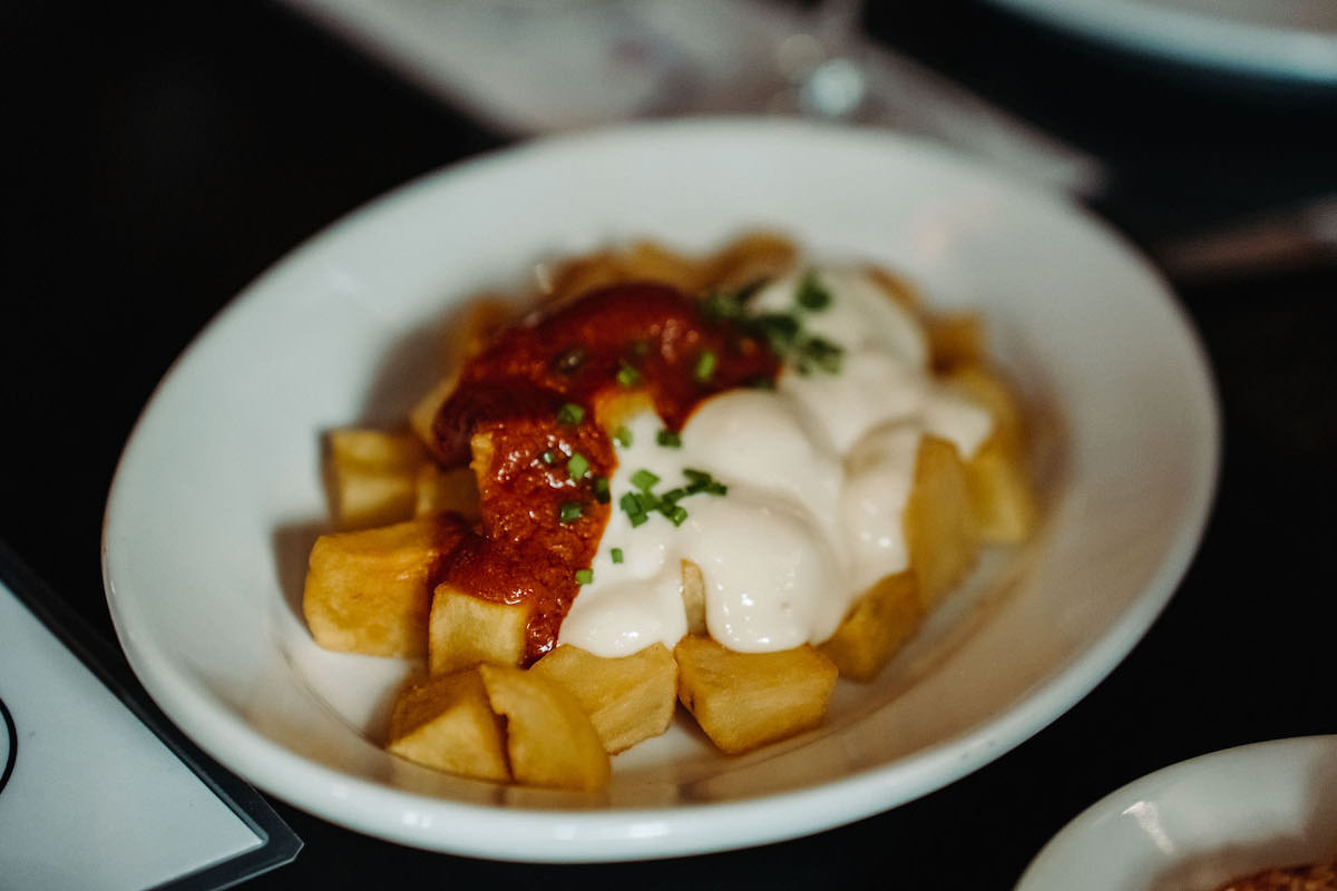 Patatas bravas with AliOli restaurants near the Prado museum