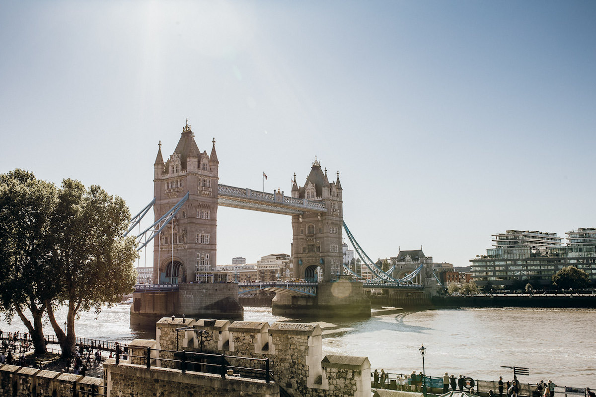 Tower Bridge in London on a sunny day