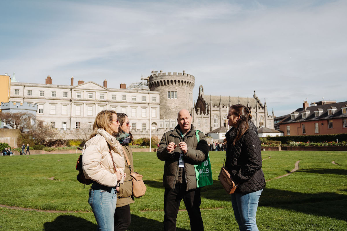 Walks tour in a park on a sunny day in Dublin