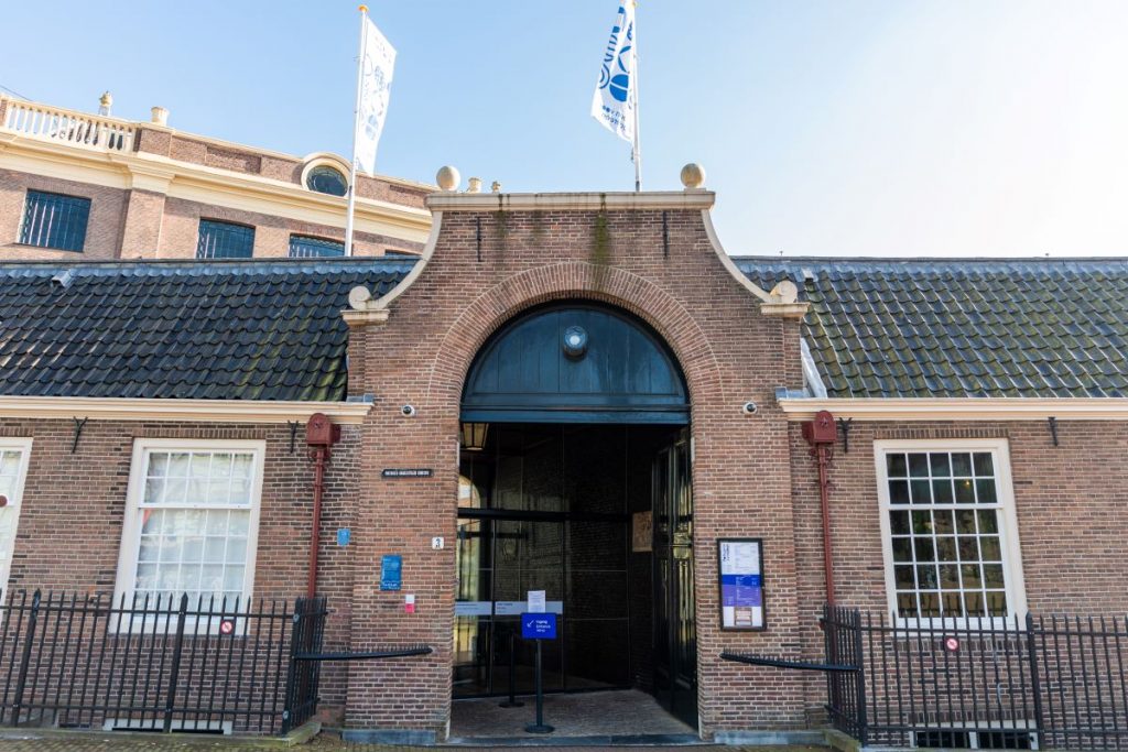 The entrance to the Portuguese Synagogue in Amsterdam. 