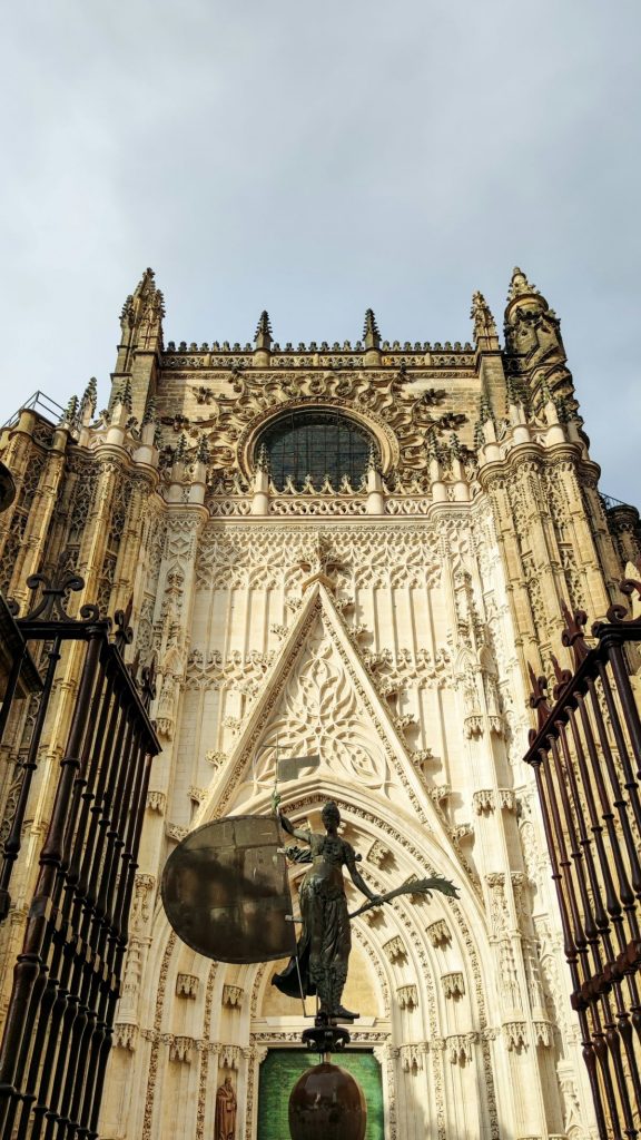 The entrance of the Seville Cathedral. 