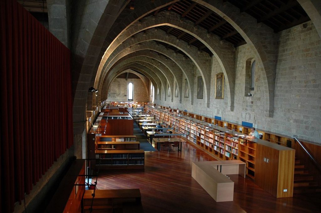 Inside the Biblioteca de Catalunya in Barcelona, one of 